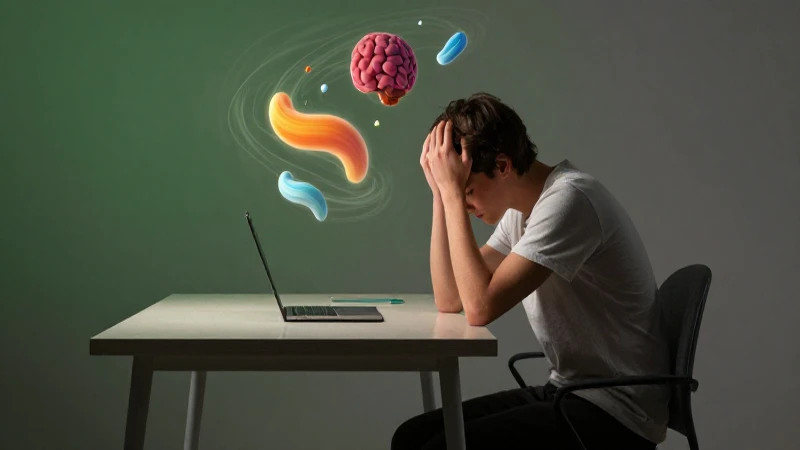 Ilustración hiperrealista de joven bajo presión mental
