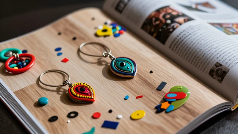 Joyería artesanal vibrante sobre superficie de madera