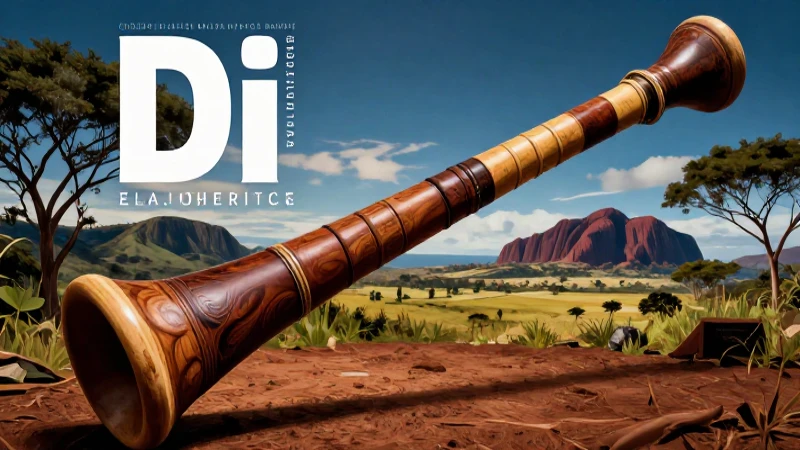 Didgeridoo hiperrealista en paisaje austral dramático