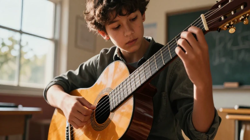 Aprendizaje musical: práctica apasionada en guitarra
