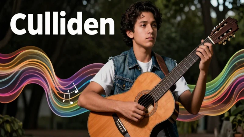 Estudiante mexicano dinámico con guitarra y estilo moderno