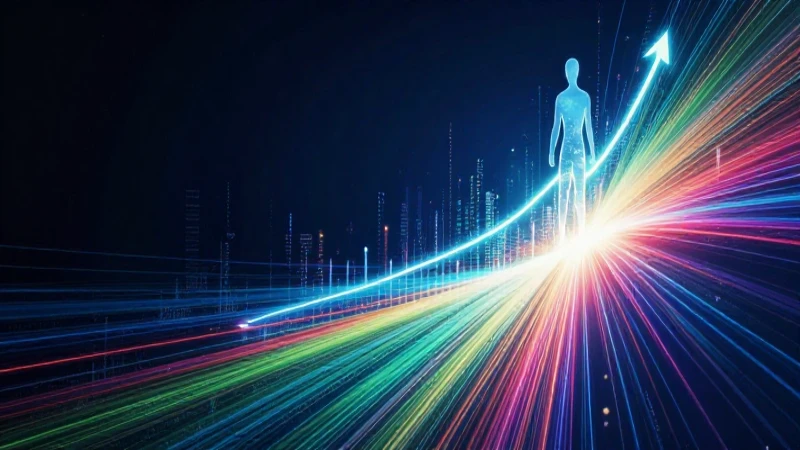 Arte digital futurista de datos y crecimiento profesional