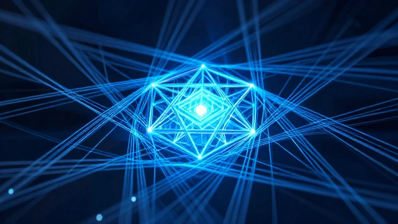 Qué es la integridad en informática y su concepto 3 Núcleo de datos geométrico con red azul brillante