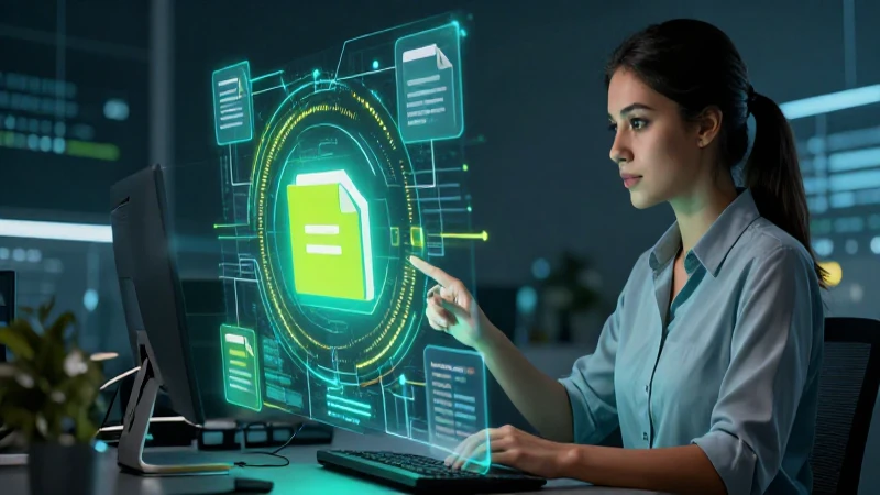 Gestión digital moderna e hiperrealista de archivos