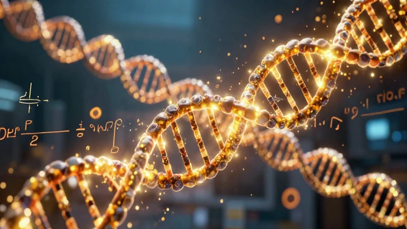 Visualización 3D de medicina y ADN brillante