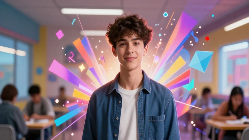 Interpretación: Definición y Concepto Explicado Claramente 4 Joven estudiante brillante en entorno educativo moderno