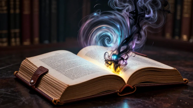Libro antiguo emite luz y tinta oscura