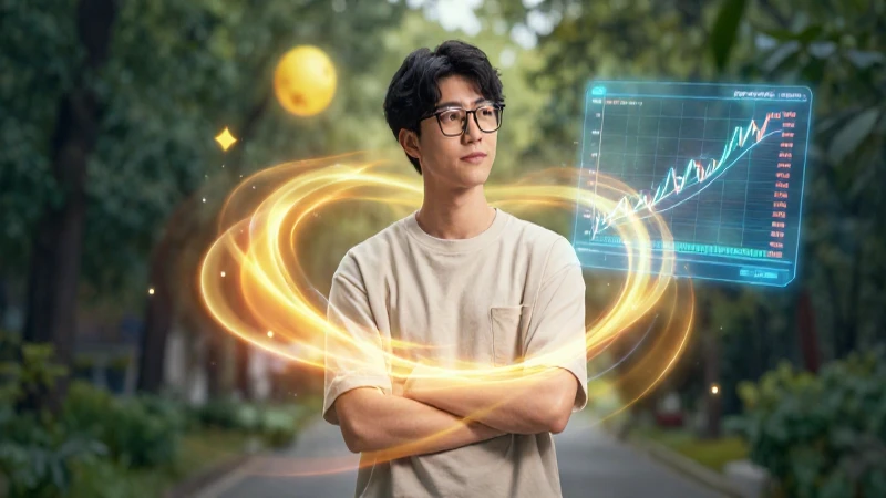 Estudiante moderno junto a gráficos holográficos