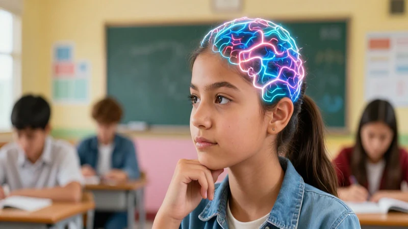 Estudiante reflexivo con red neural brillante y moderna