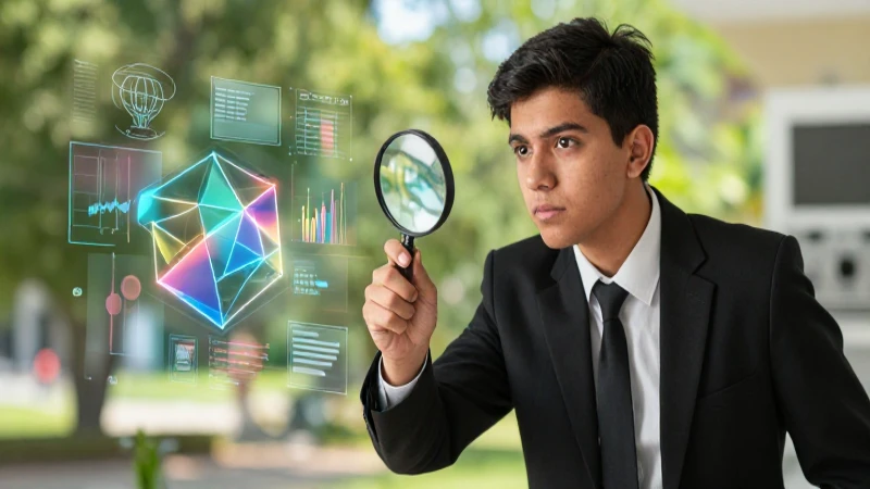 Estudiante mexicano con tecnología futurista
