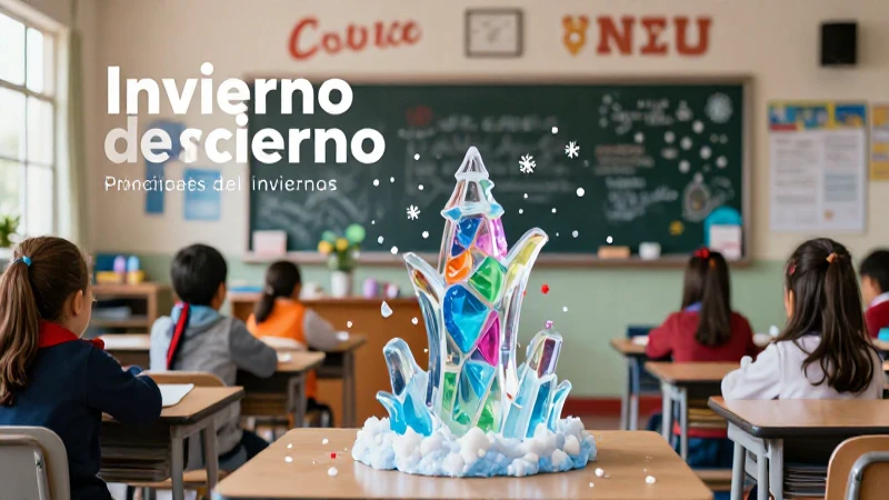 Invierno: Concepto, características, importancia y más 3 Aula infantil mexicana invernal vibrante y detallada