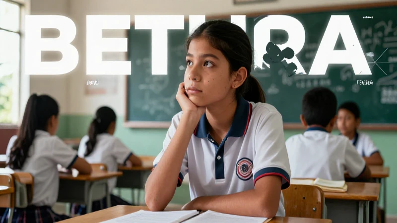 Estudiante reflexivo en escuela mexicana moderna