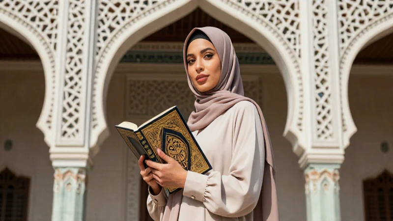 Cuál es la historia y el papel de la mujer en el Islam 6 Mujer musulmana erudita con libro y arte islámico