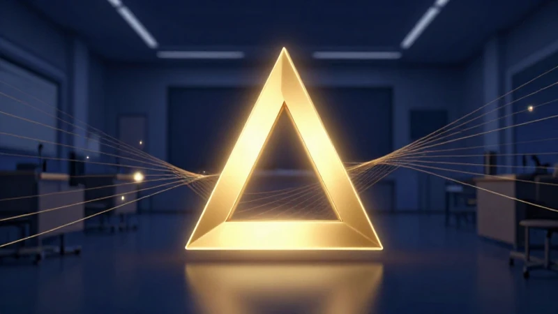 Triángulo geométrico brillante para diseño educativo