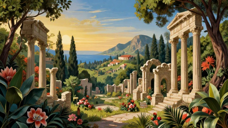 Italia: Flora, Fauna, Cultura, Religión y Características 8 Renacimiento italiano vibrante con ruinas antiguas