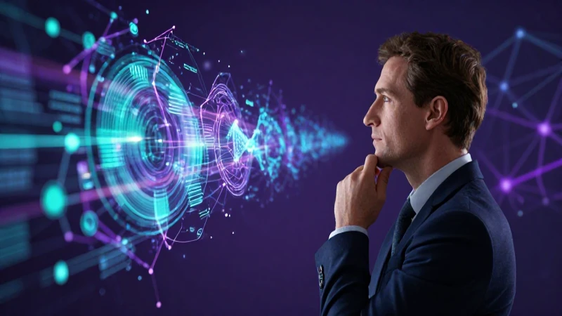 Educador reflexivo con visualización de datos