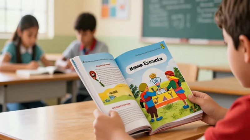 Estudiante enfocado lee libro mexicano vibrante