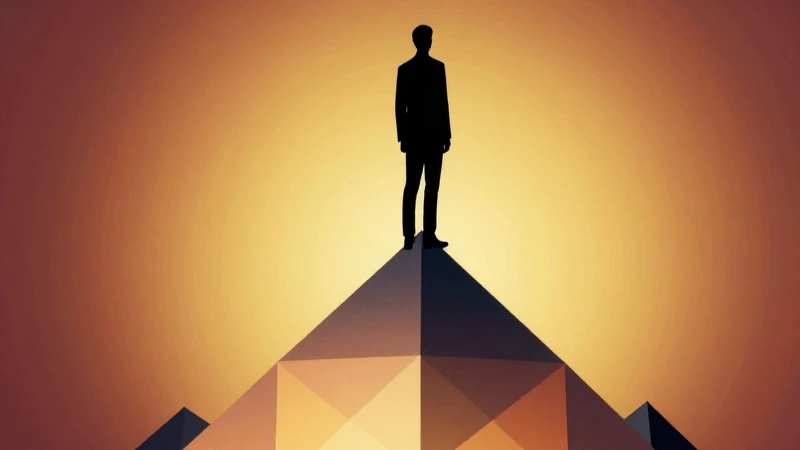 Jerarquía: Significado y su Impacto en Empresas y Sociedad 7 Profesional en pirámide geométrica iluminada