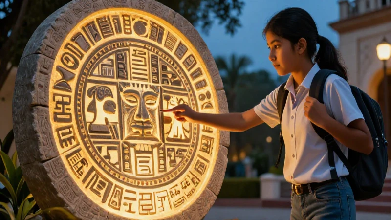 Estudiante moderno frente a tablet antigua