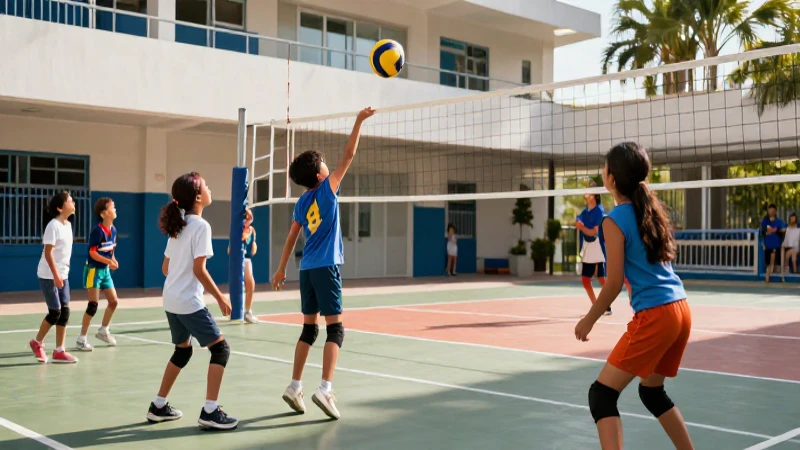 Voleibol vibrante de niños mexicanos