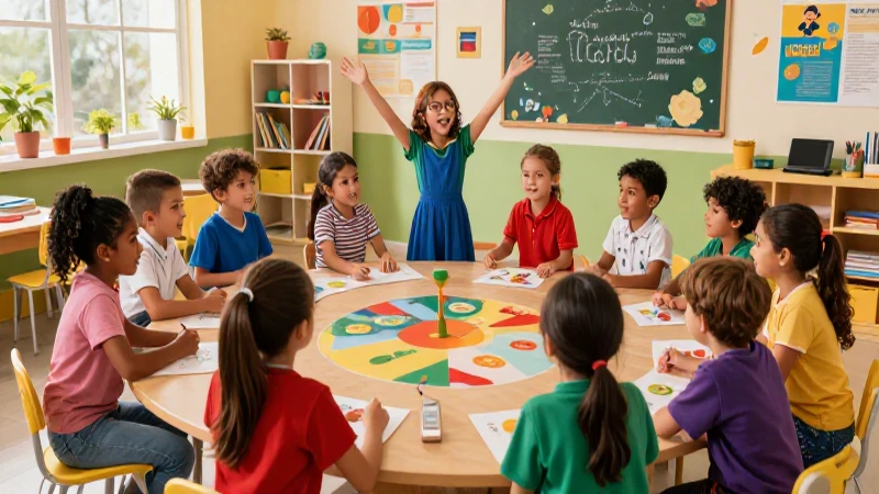 Juego Didáctico: 20 Ejemplos de Juegos Didácticos Divertidos 5 Niños juguetones aprenden en clase mexicana vibrante