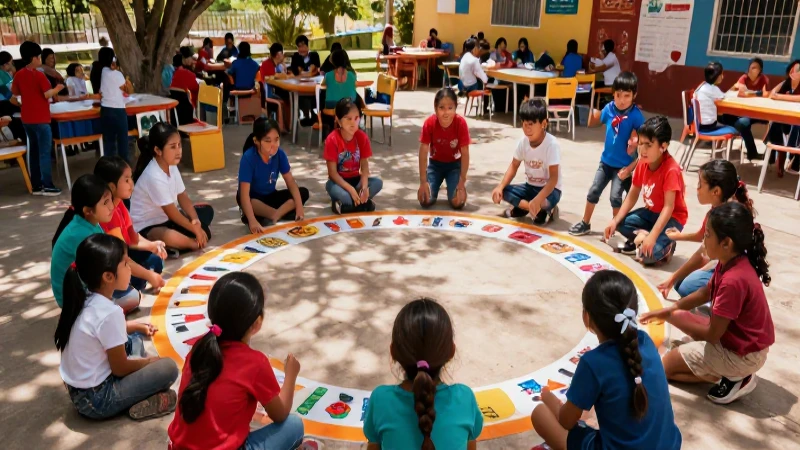 Juego Ponle la Cola al Burro: Cómo se Juega la Víbora 6 Niños mexicanos juegan juego educativo vibrante
