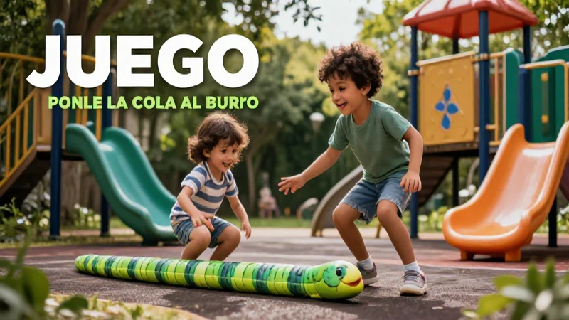 Juego Ponle la Cola al Burro: Cómo se Juega la Víbora 3 Niños jugando al juego Ponle la Cola al Burro