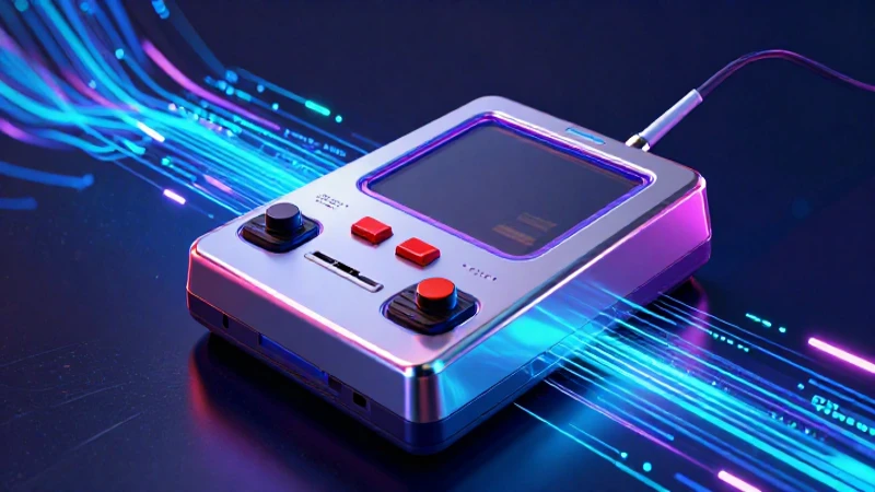 Revive la nostalgia: juegos de antes para diversión inolvidable 3 Consola retro con datos digitales vibrantes