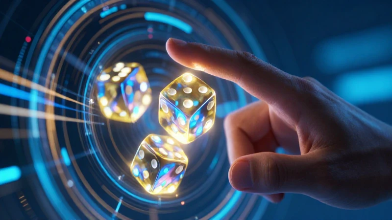 Conoces ya estos 20 ejemplos de juegos de azar que son esenciales 8 Ilustración digital de dados holográficos dinámicos y brillantes