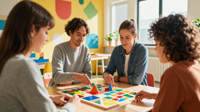 Ebook imprescindible sobre juegos educativos infantiles 4 Autores de libros y juegos vibrantes bajo luz natural