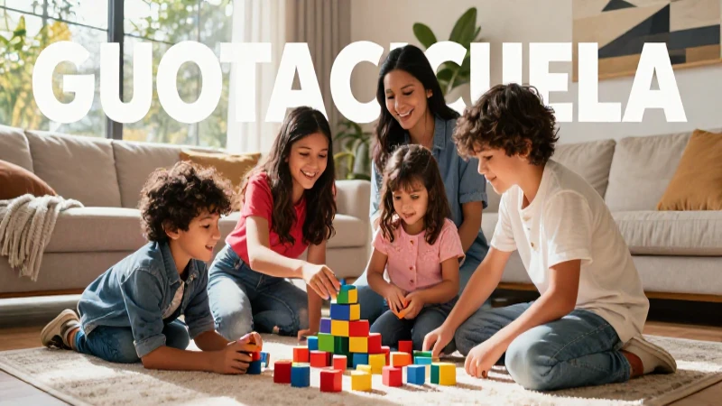 Ebook imprescindible sobre juegos educativos infantiles 8 Familia mexicana juega con bloques didácticos modernamente