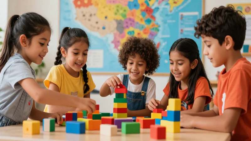 Ebook imprescindible sobre juegos educativos infantiles 5 Niños mexicanos felices aprenden con bloques coloridos