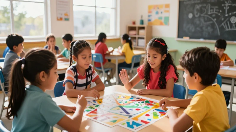 Estudiantes mexicanos jugando en un aula moderna
