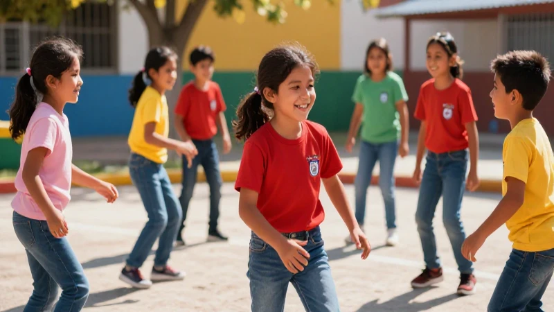 Niños juegan felices al aire libre bajo el sol