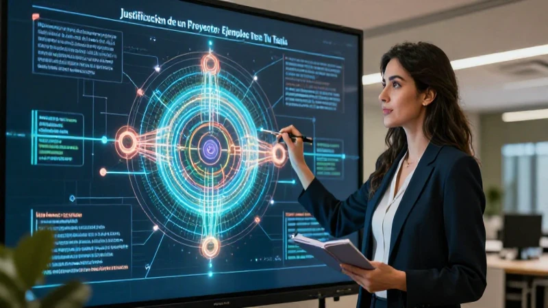 Justificación de un Proyecto: Ejemplos para Tu Tesis 5 Académica ambiciosa explica diagrama complejo en la universidad