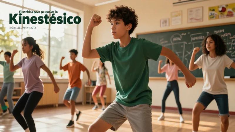 Joven estudiante dinámico potencia su kinestesia