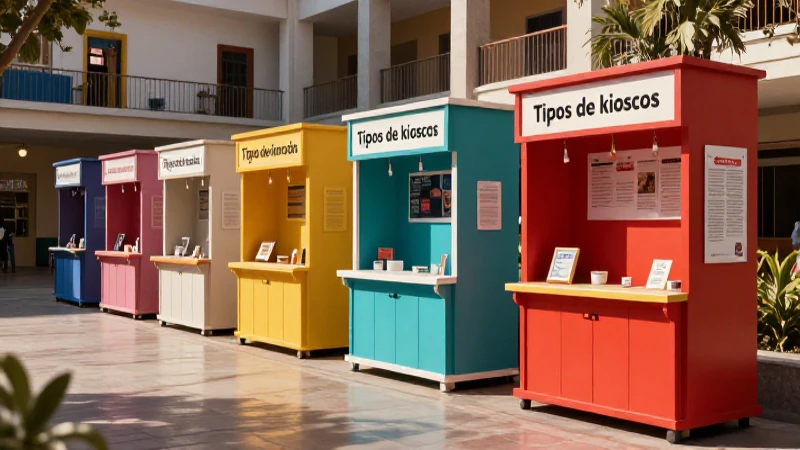 Cuáles son los tipos, definición y concepto de un kiosco 4 Kioscos diversos en plaza educativa mexicana