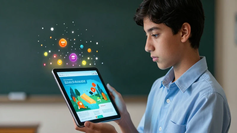Estudiante mexicano con tablet educativa brillante y conocimiento vibrante