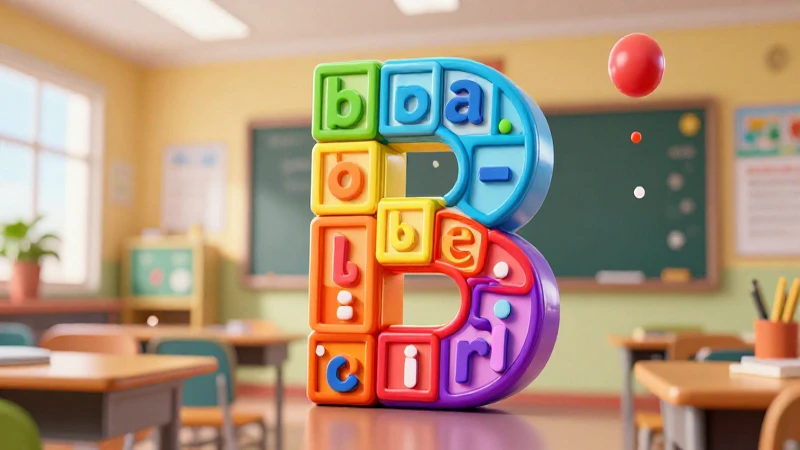 La B: Reglas ortográficas y ejemplos claros para su uso 5 Ilustración educativa 3D vibrante y profesional