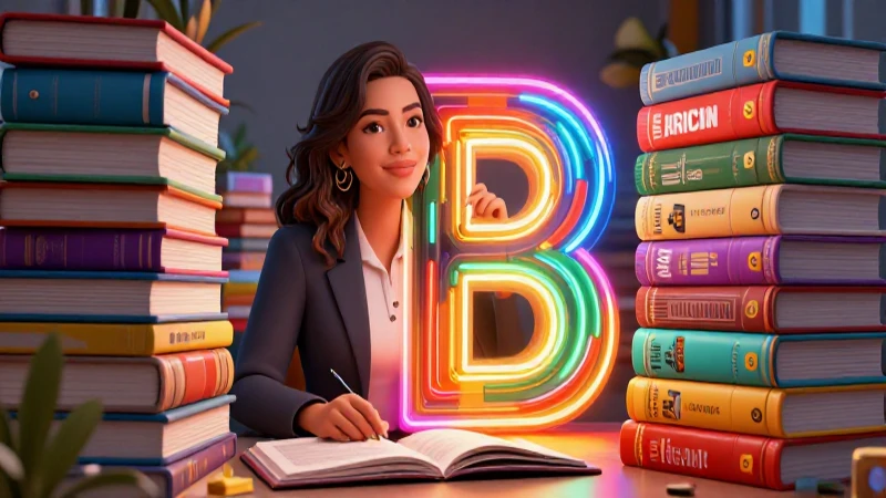 La B: Reglas ortográficas y ejemplos claros para su uso 6 Ilustración vibrante de educadora mexicana