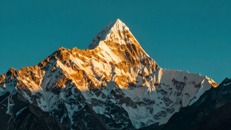 Majestuosa cima del Himalaya al atardecer