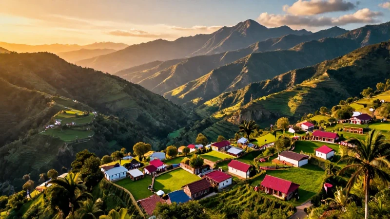 Paisaje mexicano majestuoso con comunidad vibrante