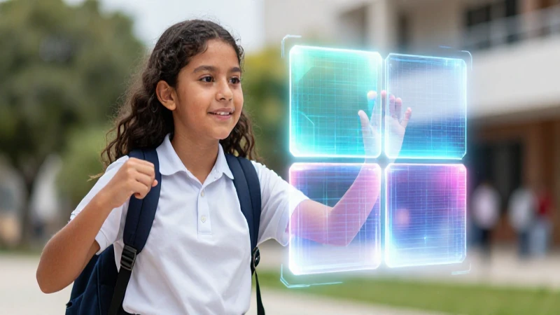 Estudiante exitoso con cubos de luz y estilo moderno