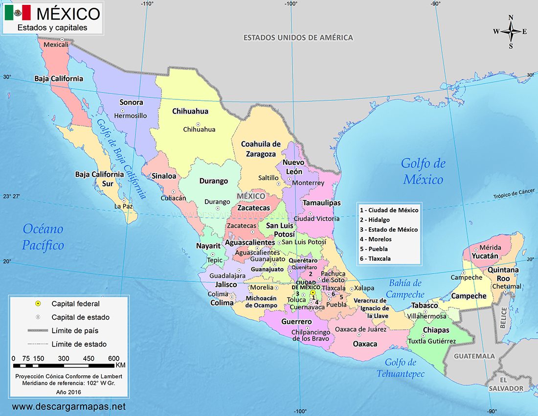 La división política de México: estados, capitales y territorios 2 la division politica de mexico estados capitales y territorios