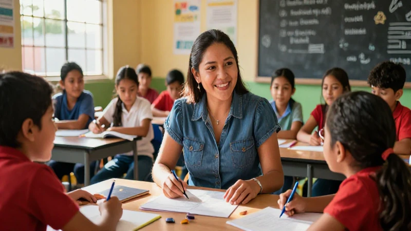 Maestra mexicana inspira a estudiantes alegres