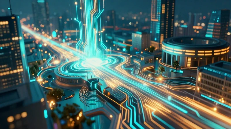 Ilustración futurista vibrante de energía urbana