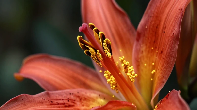 Polinización detallada de flor tropical