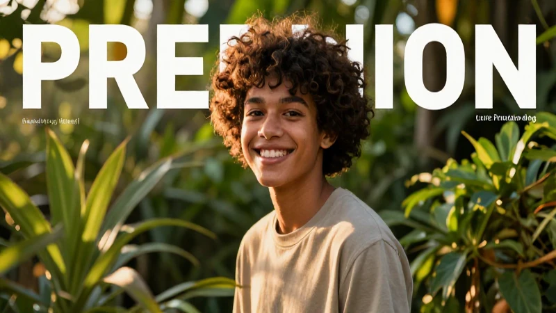 Joven feliz en naturaleza con luz dorada