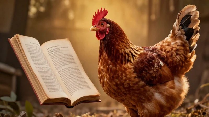 Detalle artístico de la gallina de Renard