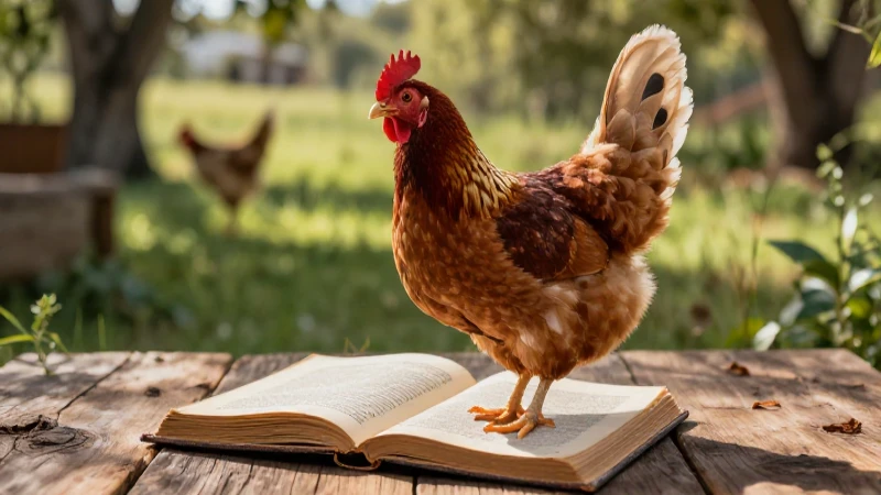 Gallina detallada en México sobre un libro antiguo